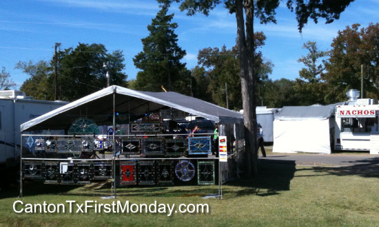 Outdoor booths at First Monday Trade Days in Canton, Texas