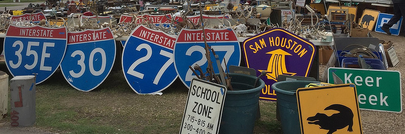 Texas signs for sale ... at Canton First Monday Trade Days in East Texas