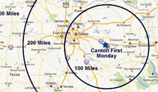 Driving directions and maps to Canton Texas for First Monday Trade Days